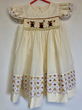 Load image into Gallery viewer, Cream Picture-Smocked Dress (Size 3)