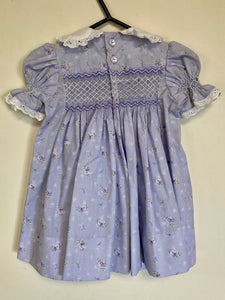 Mauve Floral Smocked Dress (Size 1)