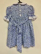 Load image into Gallery viewer, Blue Floral Smocked Dress (Size 18 months)
